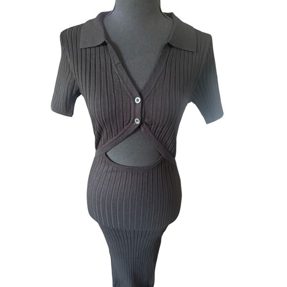 NWT! L*Space Lena Cutout Collared Bodycon Midi Dress - Size Small - Picture 7 of 9